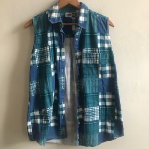 Vintage 90’s Krazy Kat Sleeveless Grunge Flannel